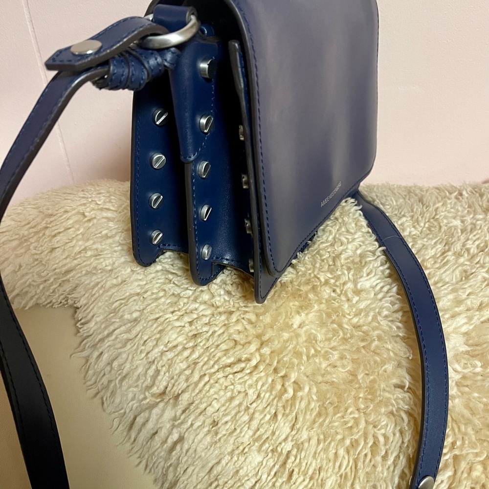 Aimee Kestenberg navy blue genuine leather crossbody bag , minimalist design. - Picture 5 of 10